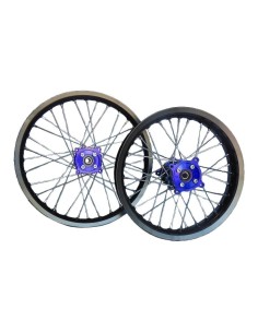 Llantas 17/14 de aluminio con buje CNC azul
