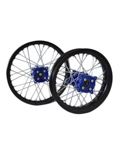 Pareja de llantas 14/12 con buje CNC AZUL